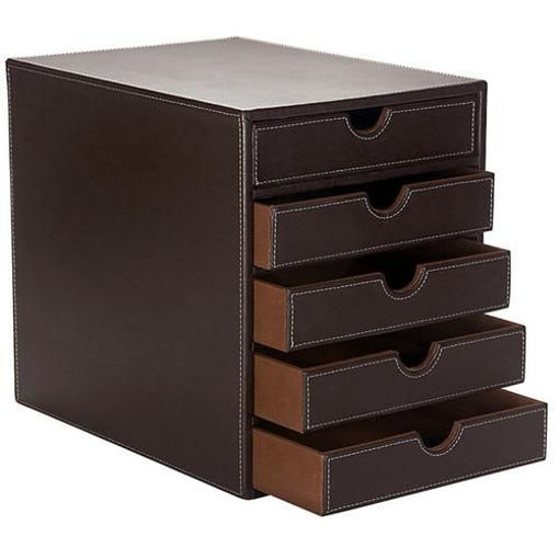 Picture of OSCO BROWN LEATHER DRAWER 5 TIER